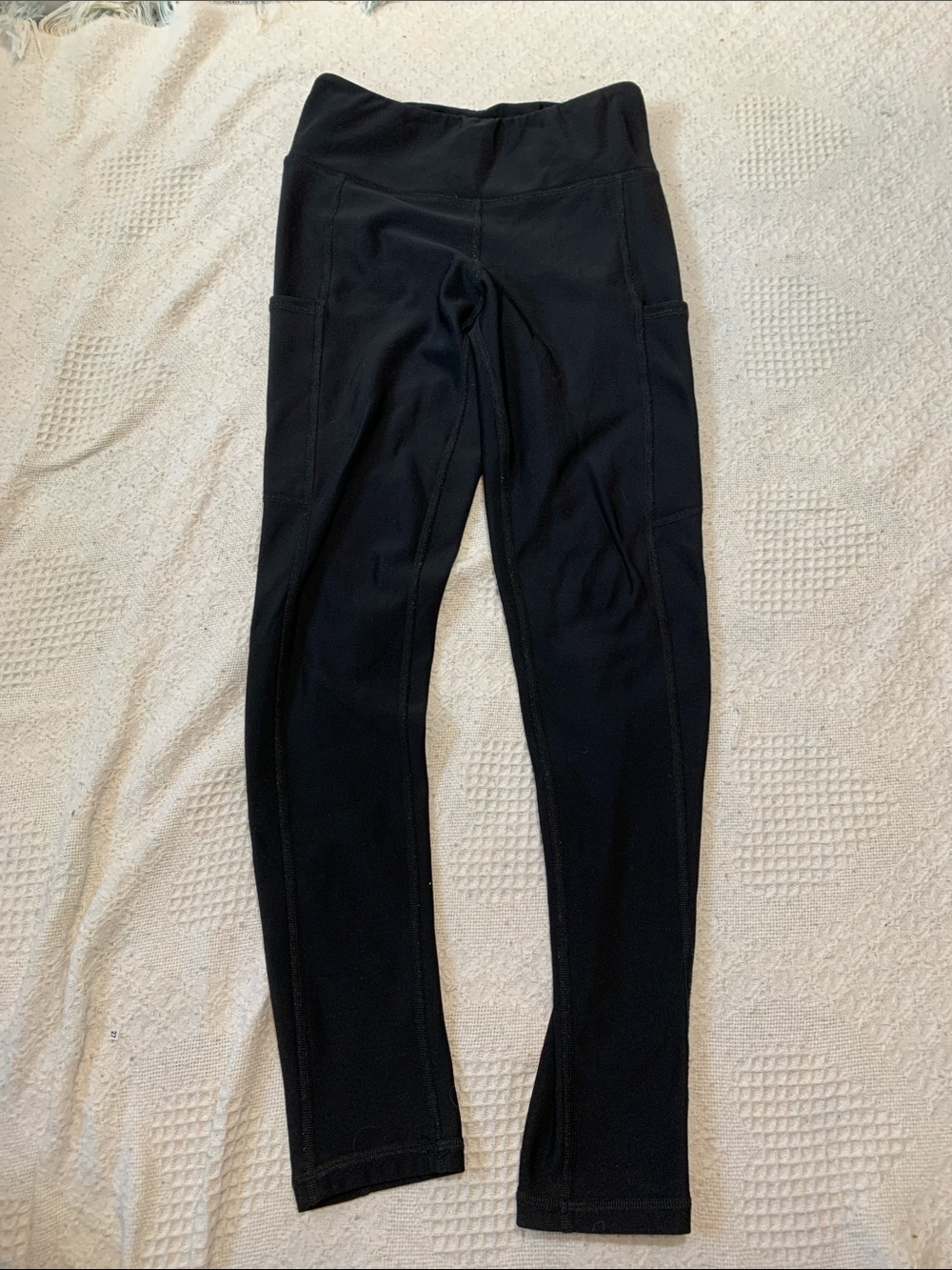Black Silver Icing Fleece Lined High-Waist leggings